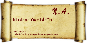 Nistor Adrián névjegykártya